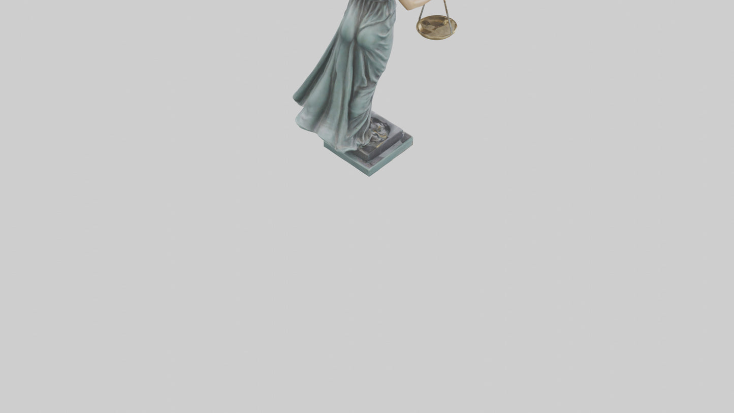3D model Lady Justice statue model VR / AR / low-poly
