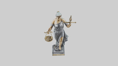 3D model Lady Justice statue model VR / AR / low-poly