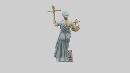 3D model Lady Justice statue model VR / AR / low-poly