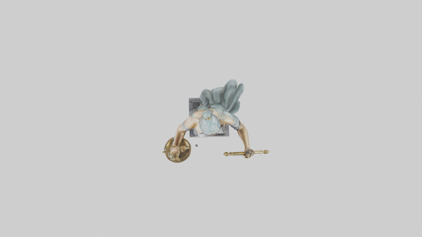 3D model Lady Justice statue model VR / AR / low-poly