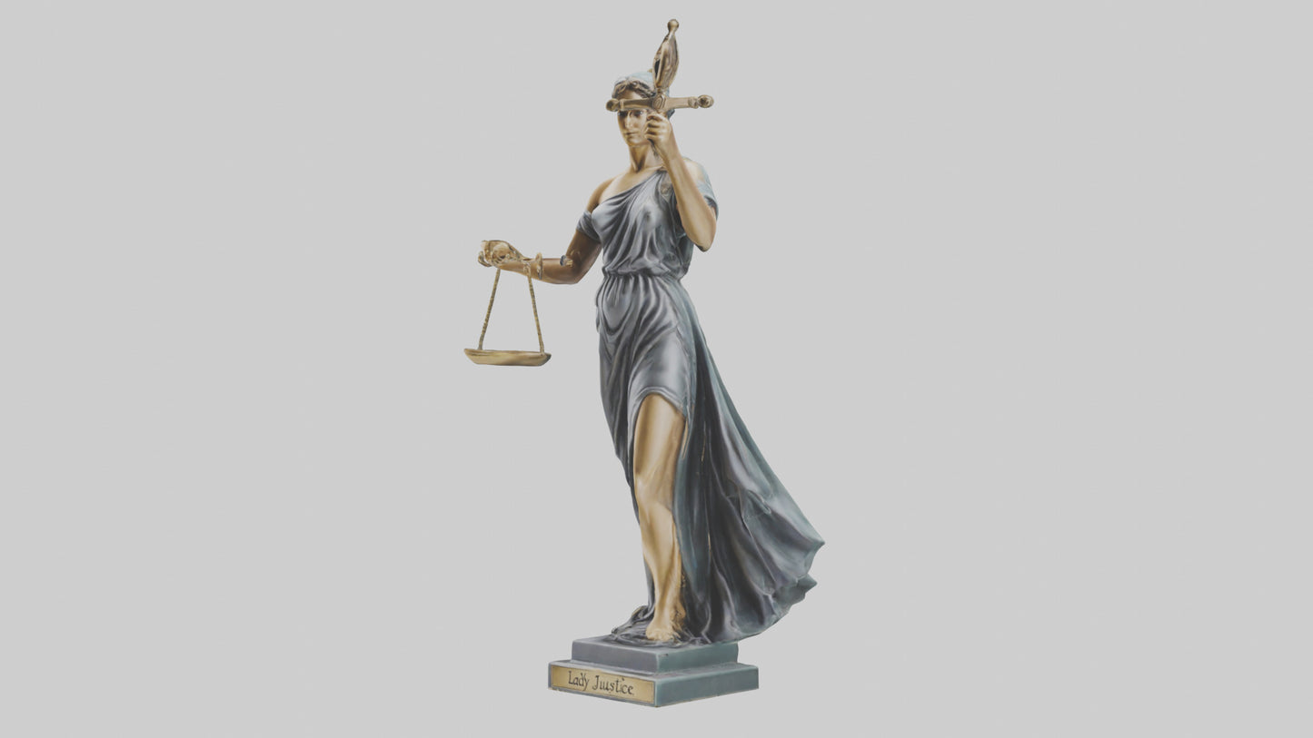 3D model Lady Justice statue model VR / AR / low-poly