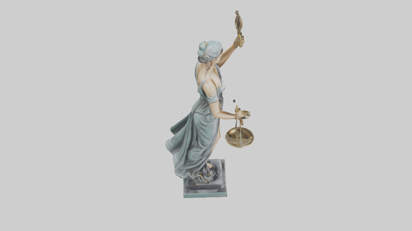 3D model Lady Justice statue model VR / AR / low-poly