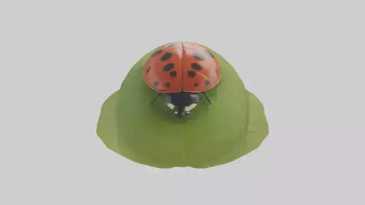 3D model Ladybug climbing leaf model VR / AR / low-poly