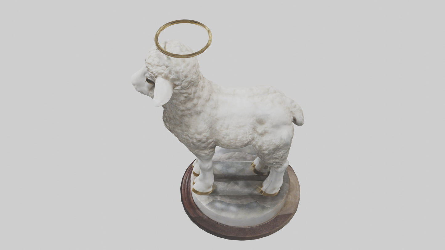 3D model Lamb of God statue model VR / AR / low-poly