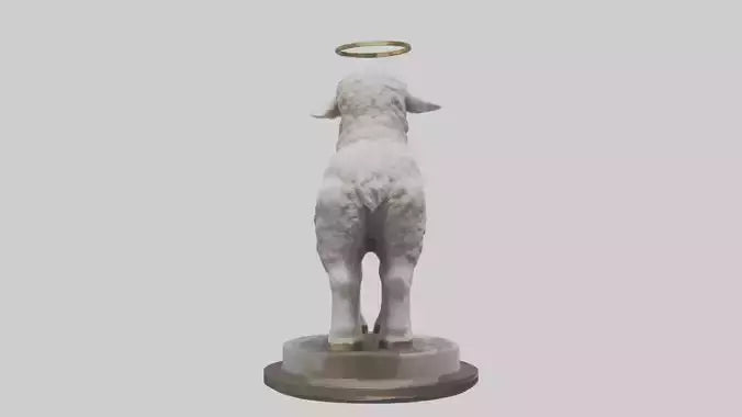 3D model Lamb of God statue model VR / AR / low-poly