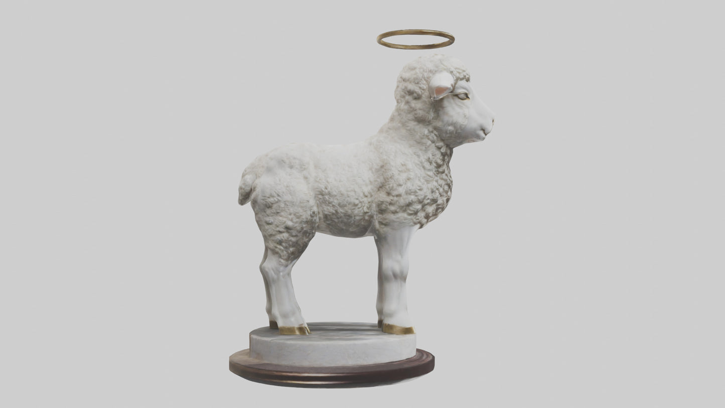 3D model Lamb of God statue model VR / AR / low-poly