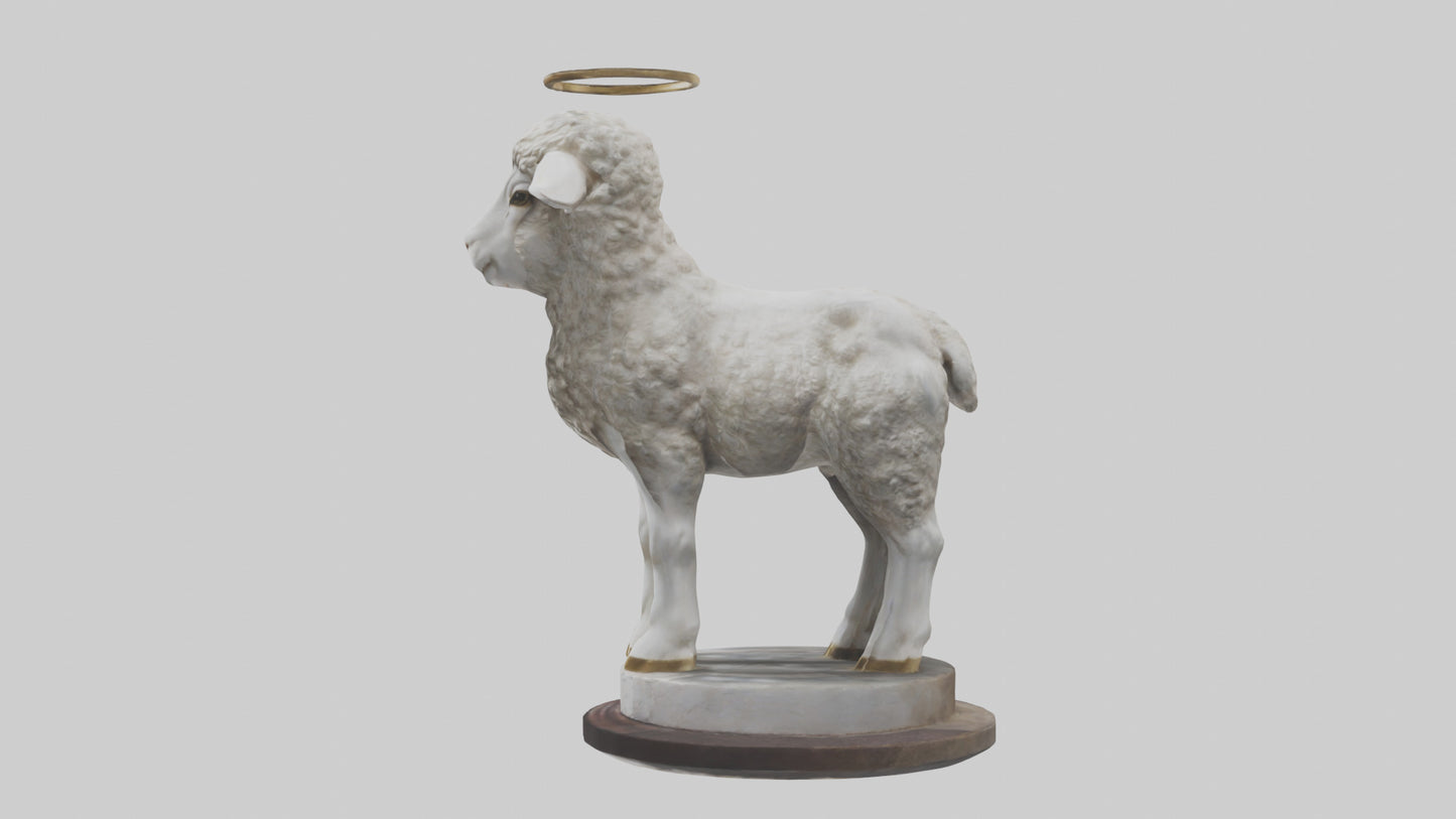 3D model Lamb of God statue model VR / AR / low-poly
