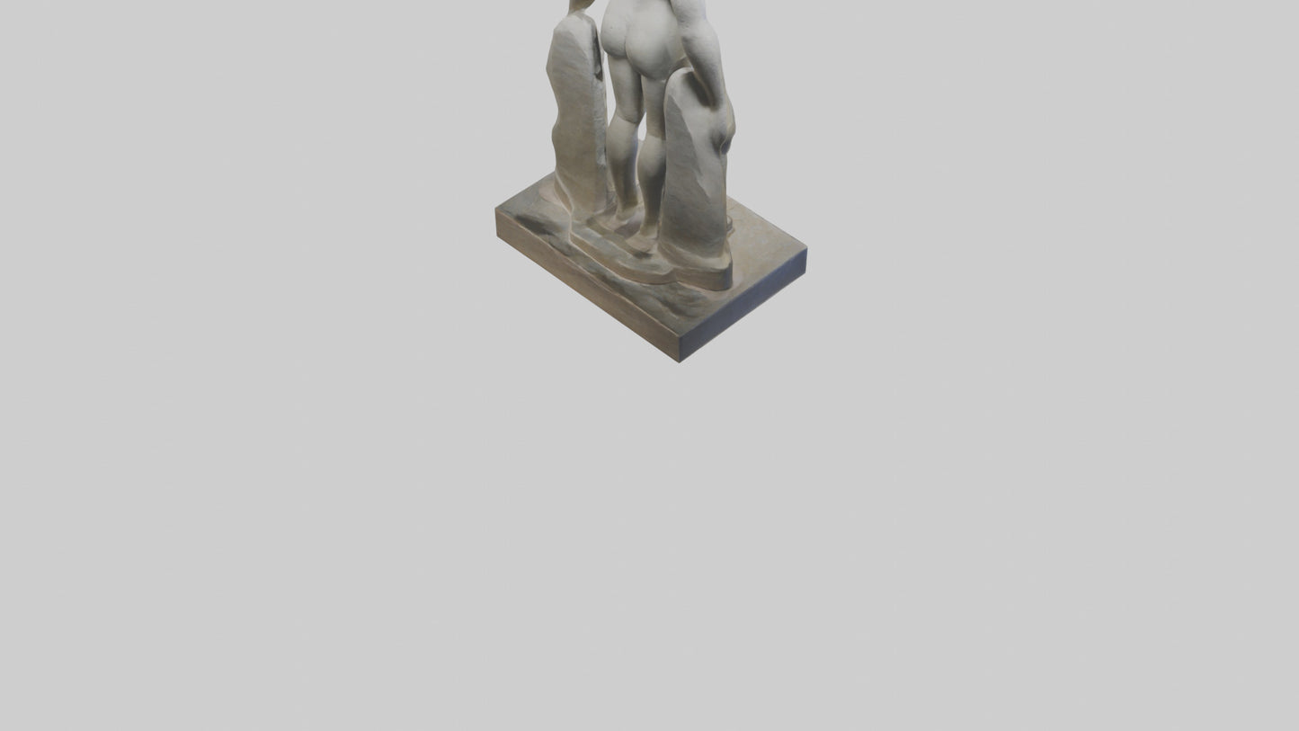 Large stone sculpture model VR / AR / low-poly