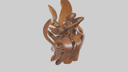 3D model Large wooden sculpture model VR / AR / low-poly