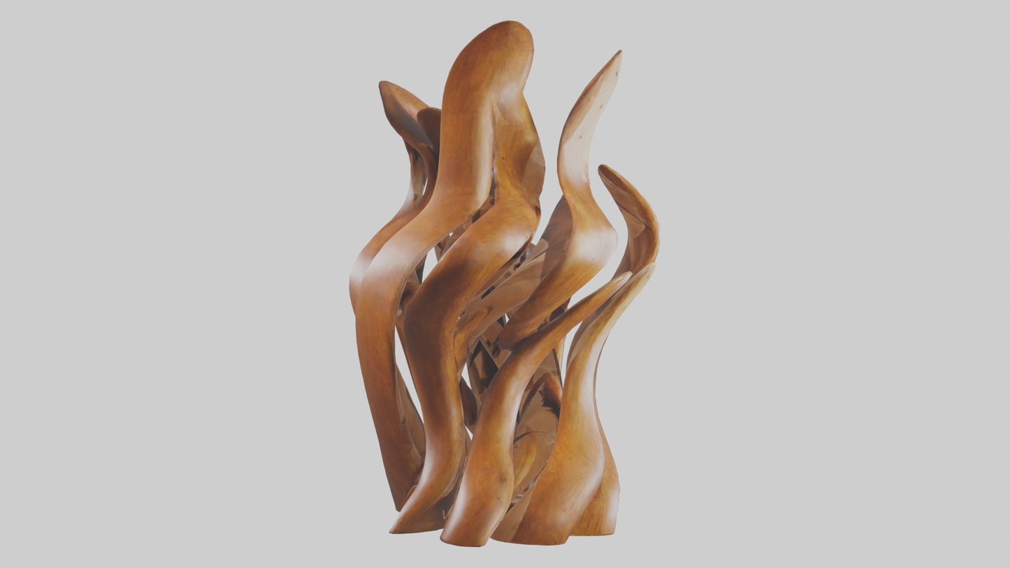 3D model Large wooden sculpture model VR / AR / low-poly