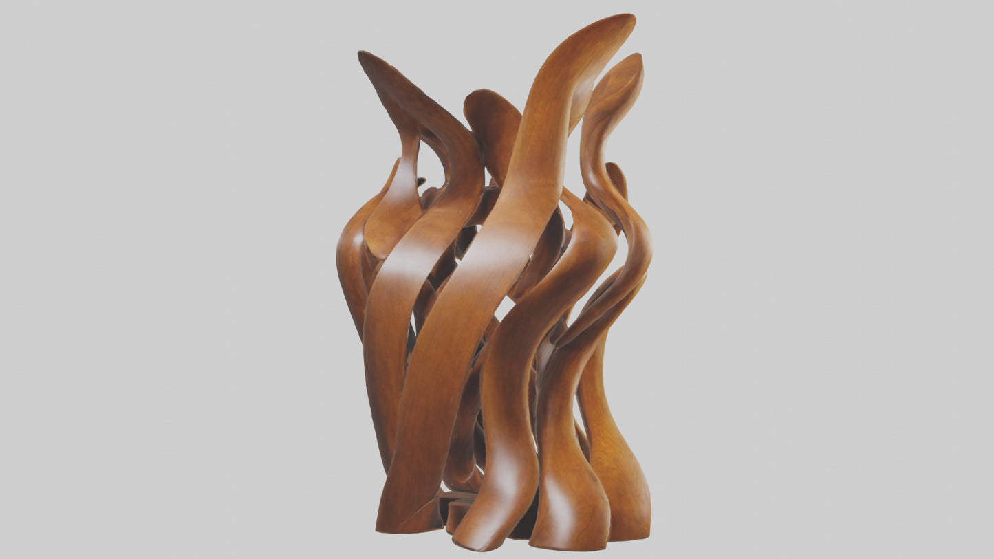 3D model Large wooden sculpture model VR / AR / low-poly