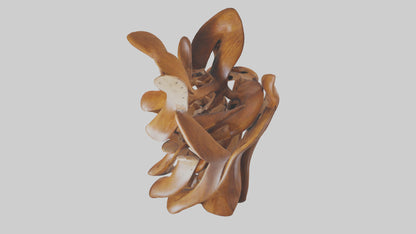 3D model Large wooden sculpture model VR / AR / low-poly