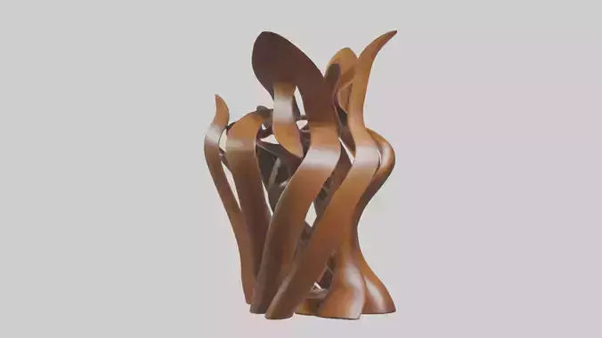 3D model Large wooden sculpture model VR / AR / low-poly
