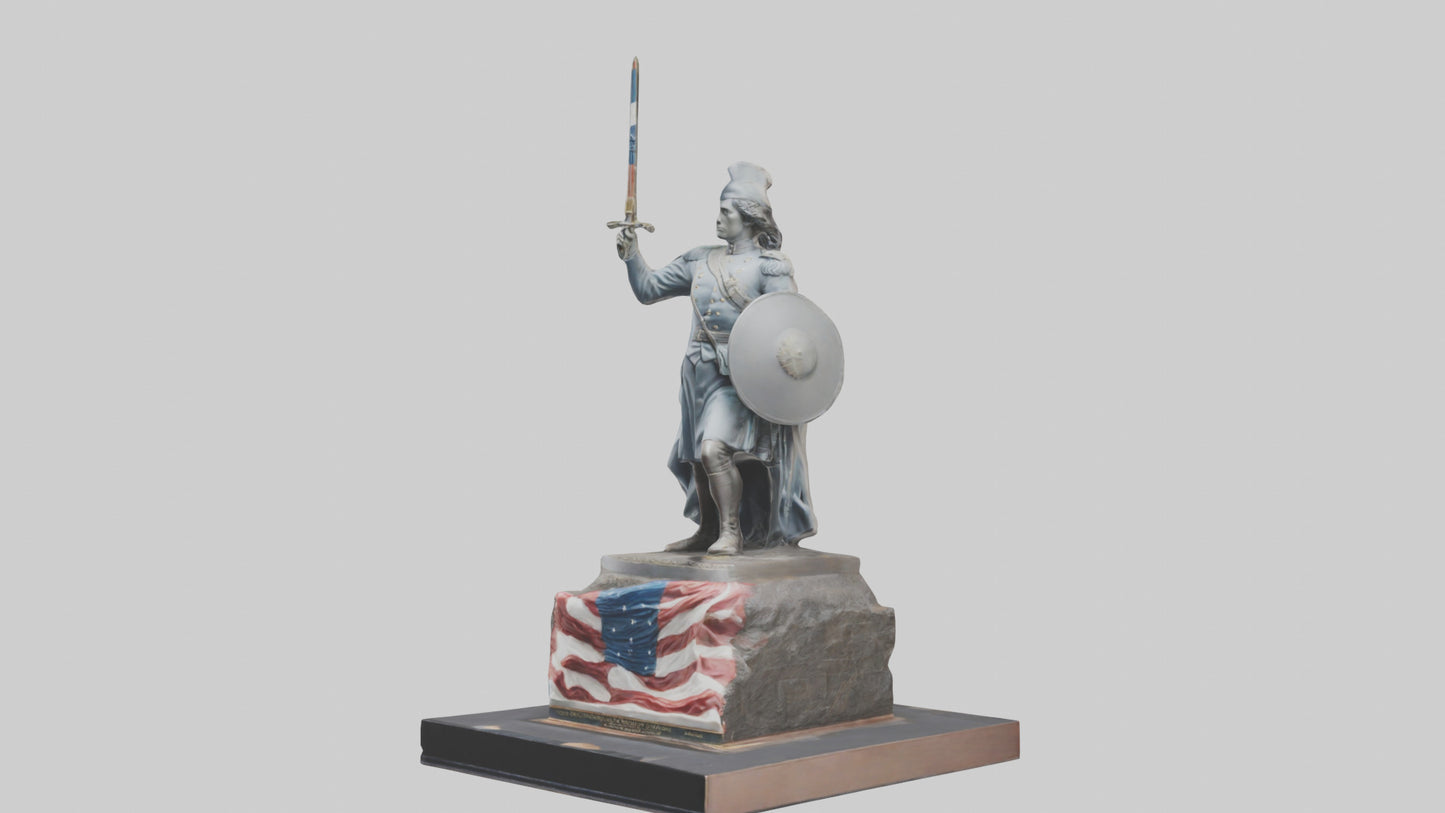 3D model Last Battle of Independence statue model VR / AR / low-poly
