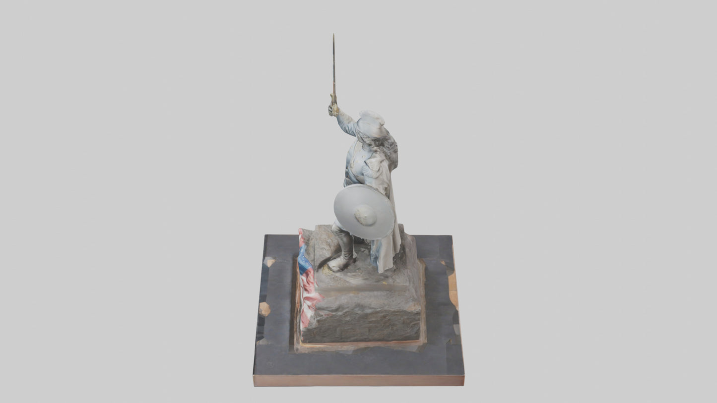 3D model Last Battle of Independence statue model VR / AR / low-poly