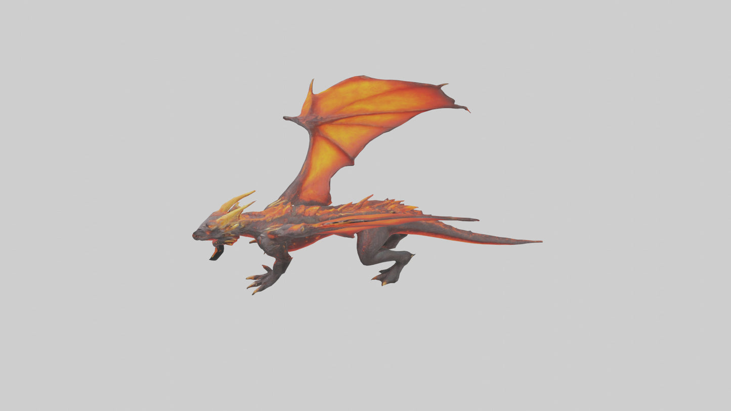 Lava Dragon model VR / AR / low-poly