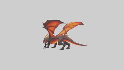 Lava Dragon model VR / AR / low-poly