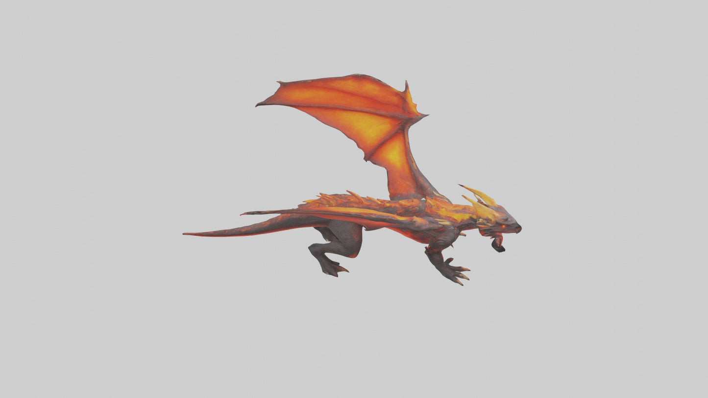 Lava Dragon model VR / AR / low-poly