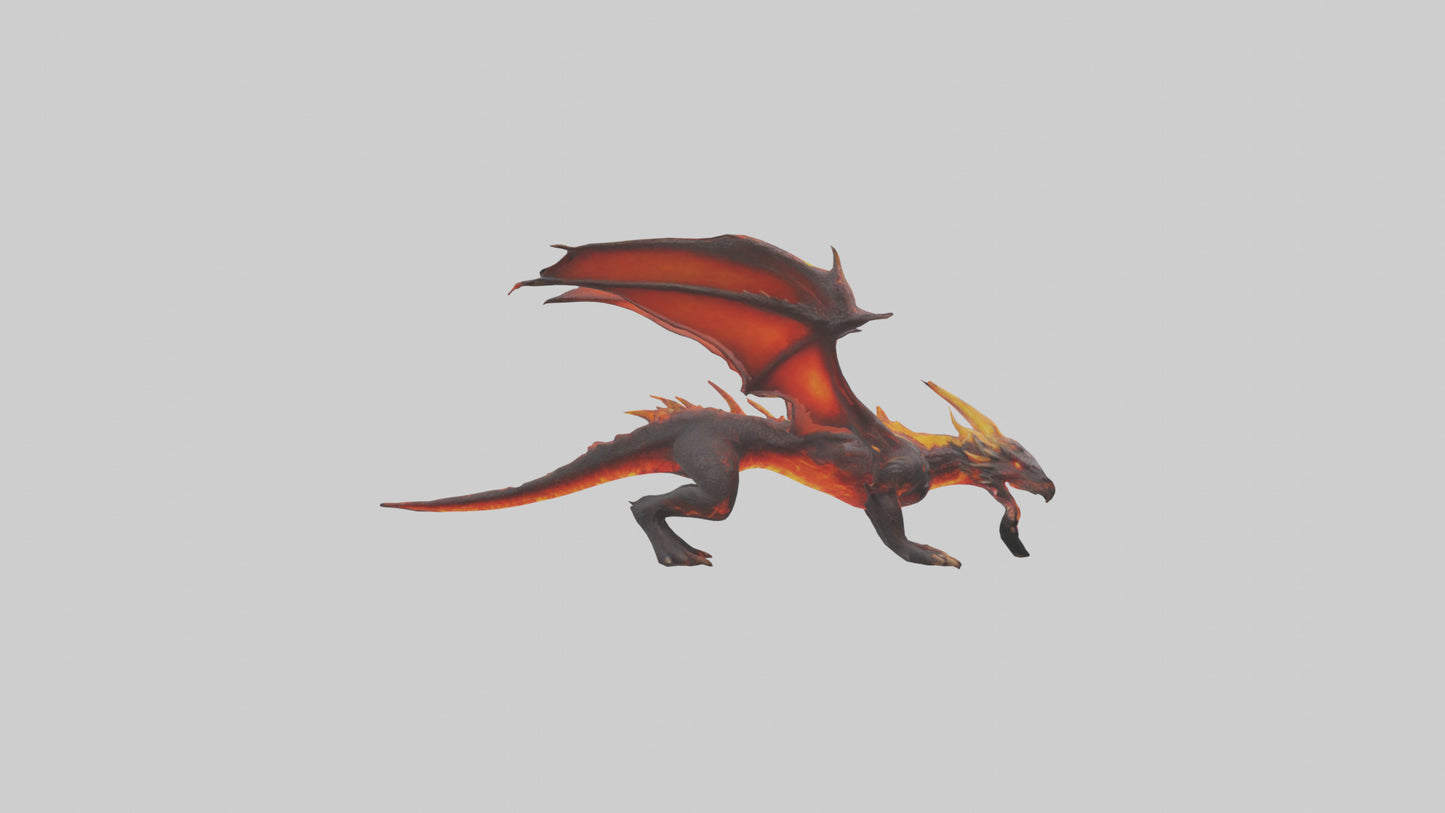 Lava Dragon model VR / AR / low-poly