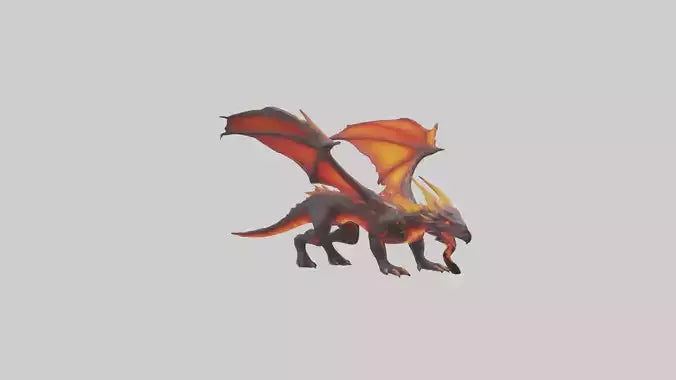 Lava Dragon model VR / AR / low-poly