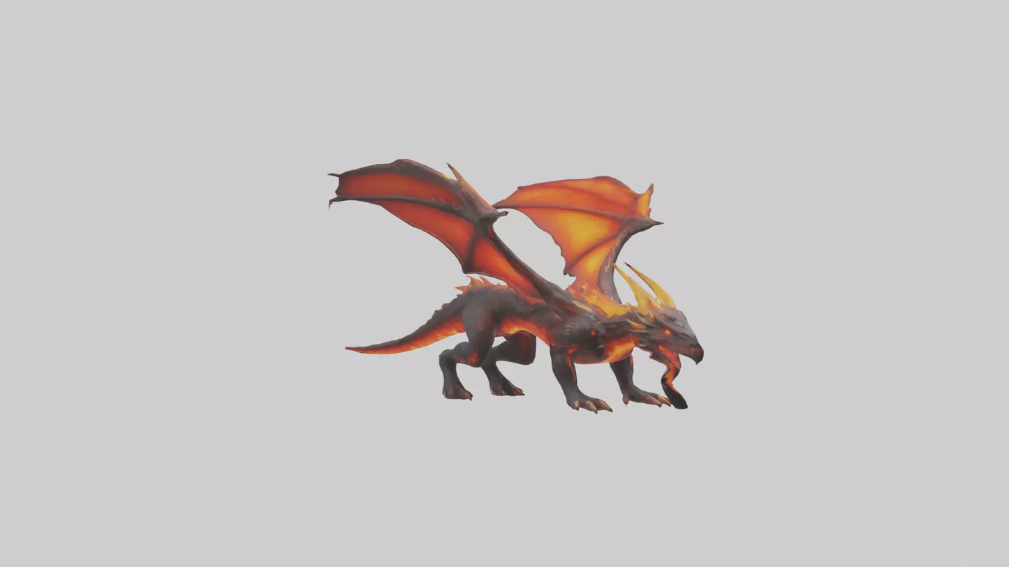 Lava Dragon model VR / AR / low-poly