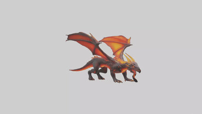 Lava Dragon model VR / AR / low-poly