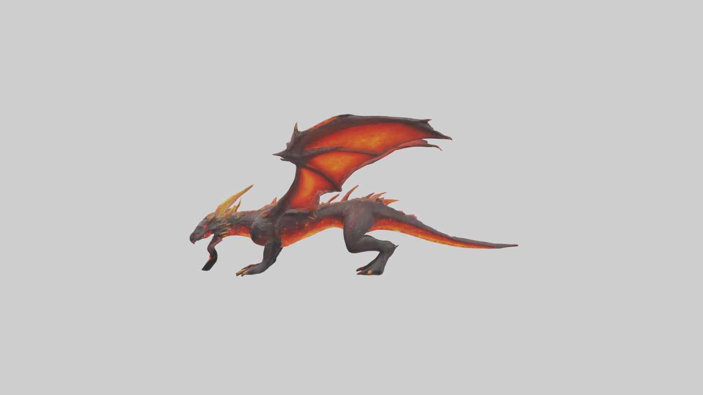 Lava Dragon model VR / AR / low-poly