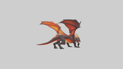 Lava Dragon model VR / AR / low-poly