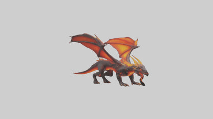 Lava Dragon model VR / AR / low-poly