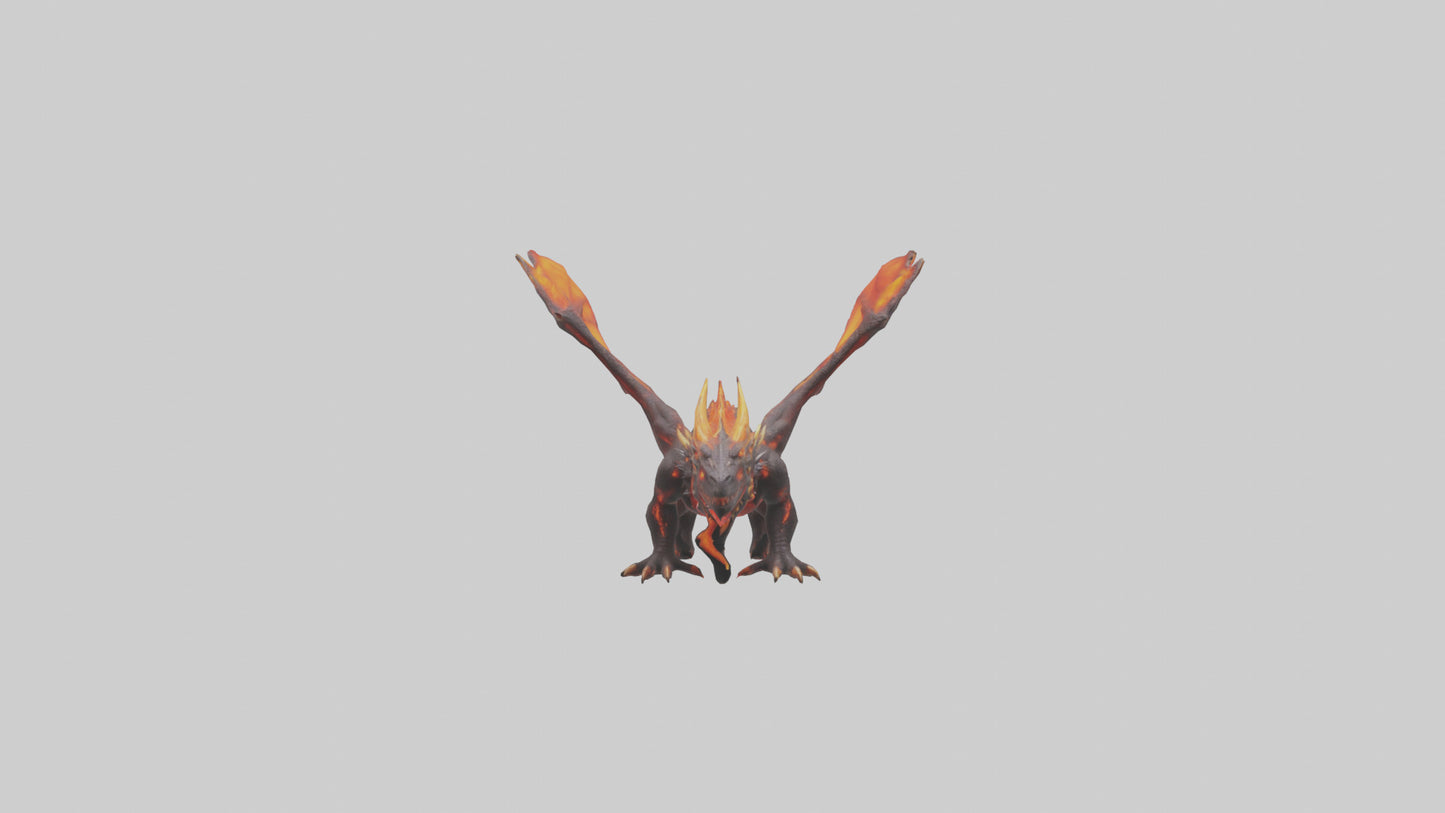 Lava Dragon model VR / AR / low-poly
