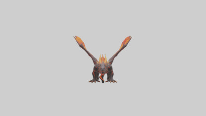Lava Dragon model VR / AR / low-poly