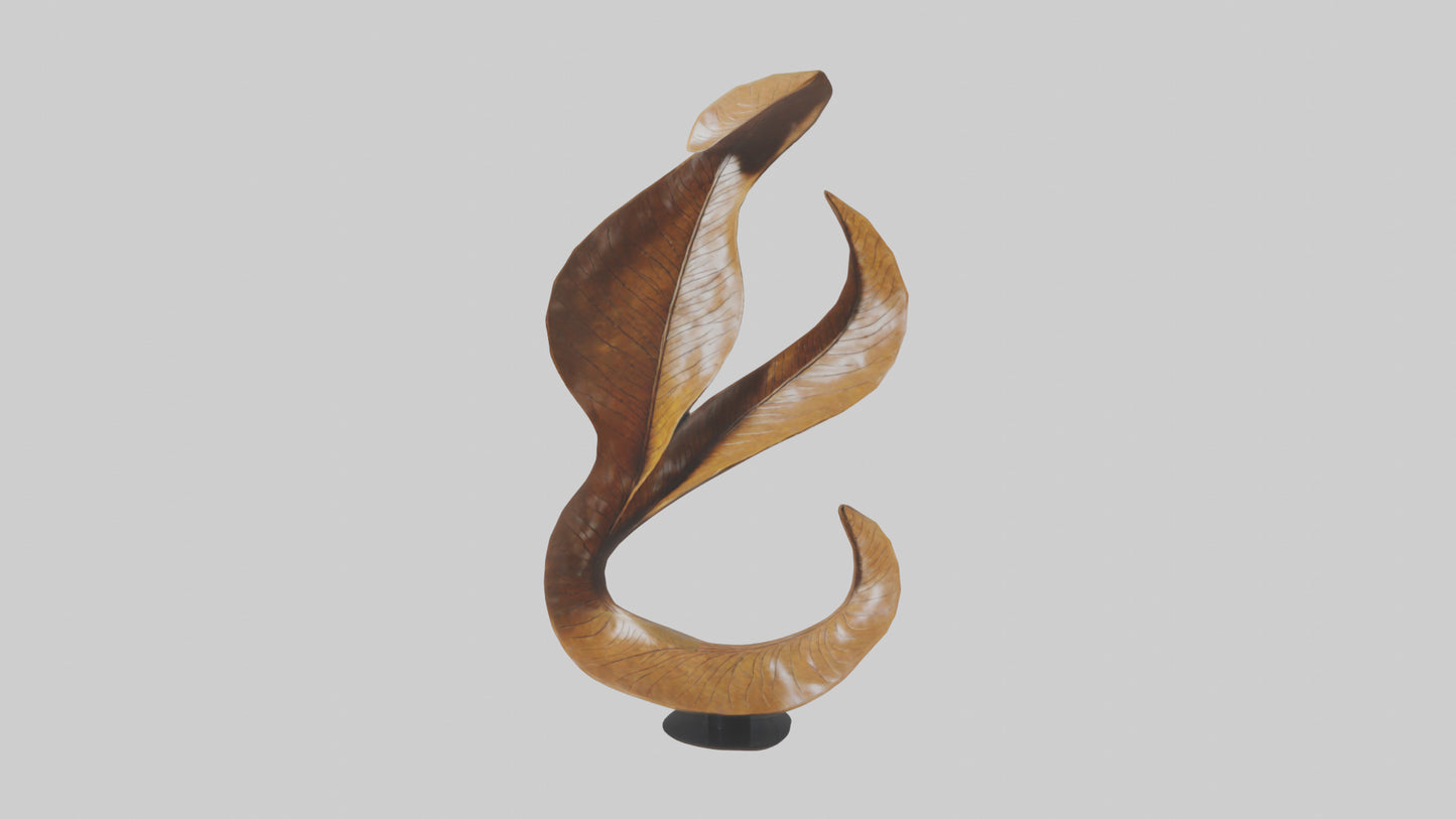 3D model Leaf Shape Flow Sculpture model VR / AR / low-poly
