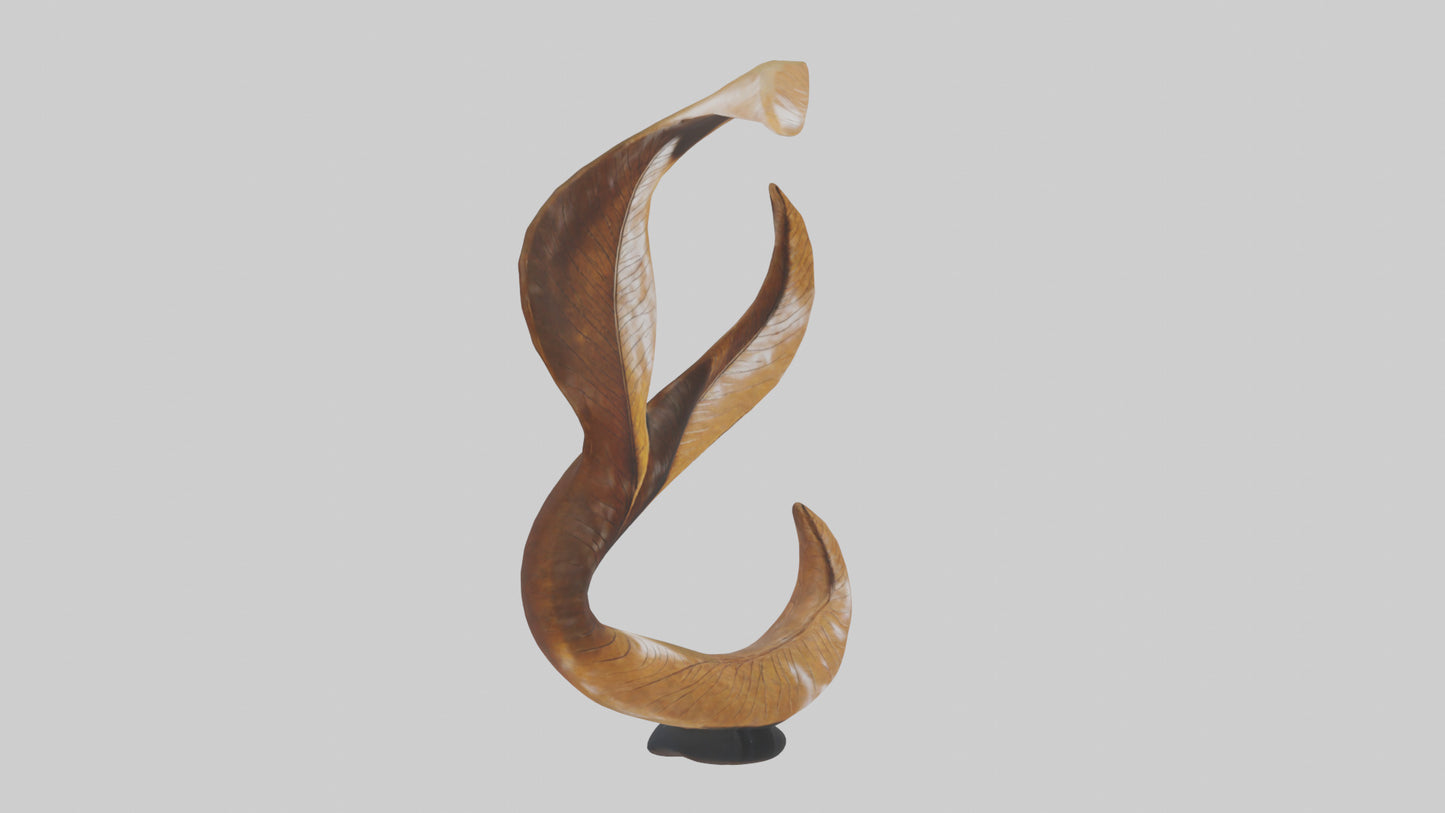 3D model Leaf Shape Flow Sculpture model VR / AR / low-poly