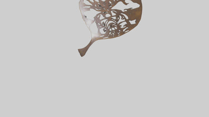 3D model Leafshaped metal sculpture model VR / AR / low-poly