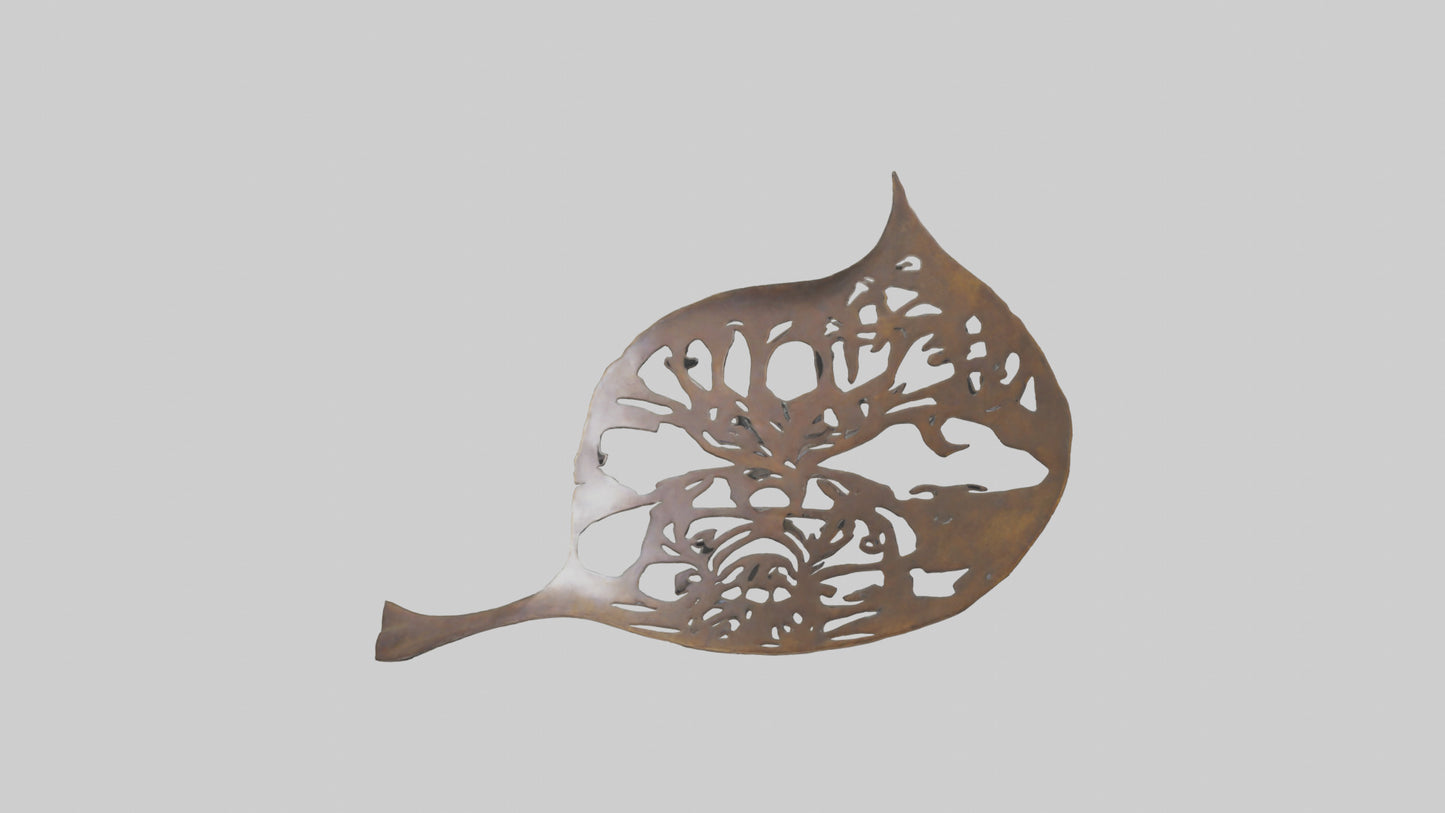 3D model Leafshaped metal sculpture model VR / AR / low-poly