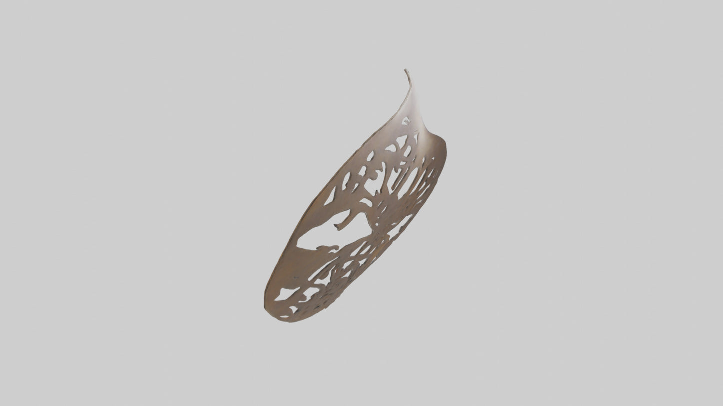 3D model Leafshaped metal sculpture model VR / AR / low-poly