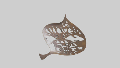 3D model Leafshaped metal sculpture model VR / AR / low-poly