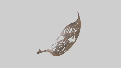3D model Leafshaped metal sculpture model VR / AR / low-poly