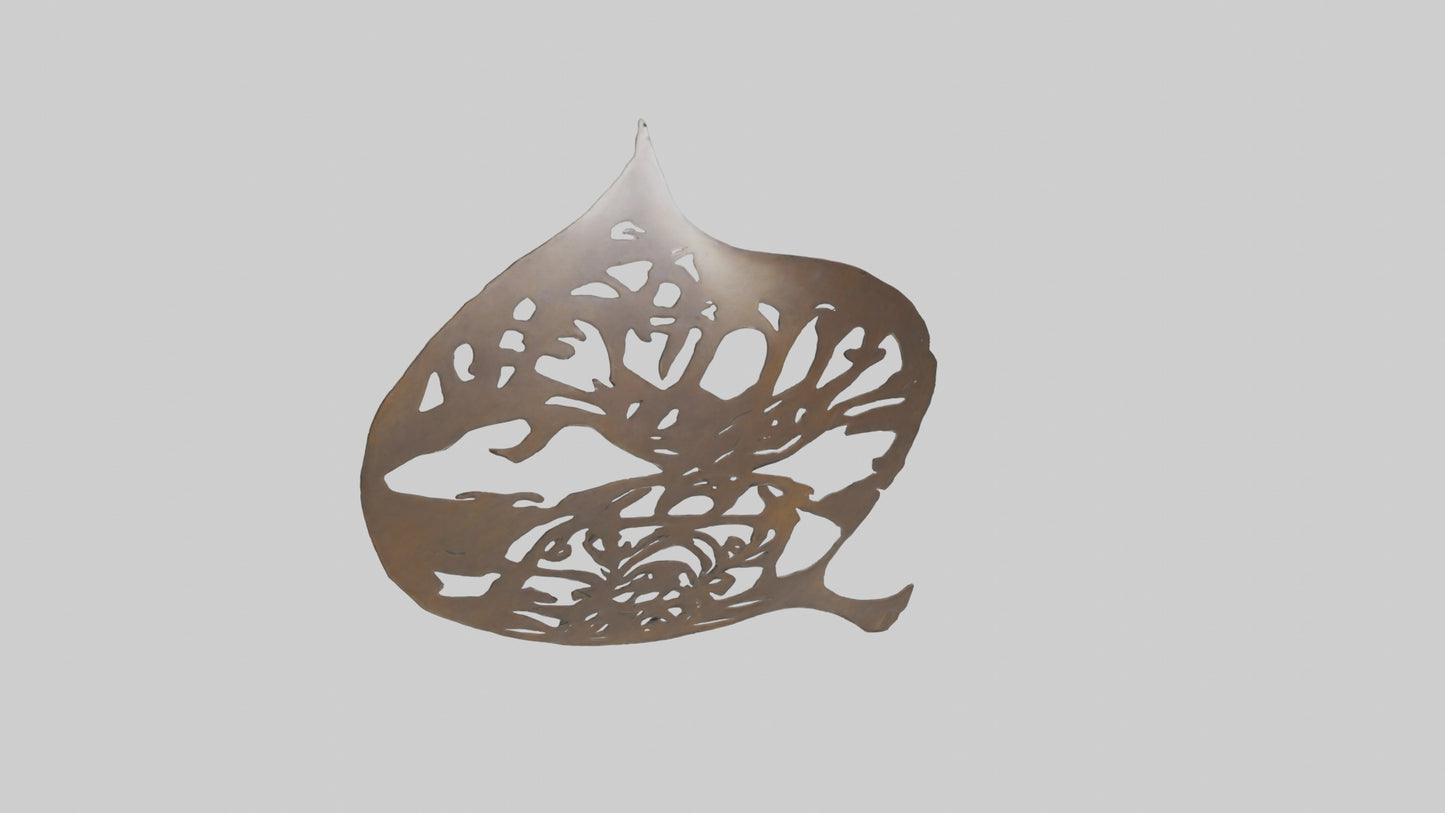 3D model Leafshaped metal sculpture model VR / AR / low-poly