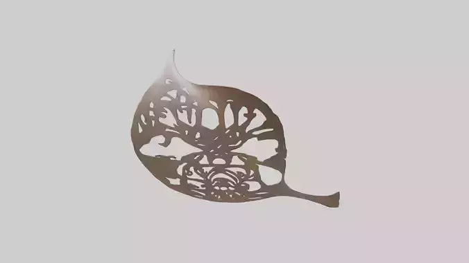 3D model Leafshaped metal sculpture model VR / AR / low-poly