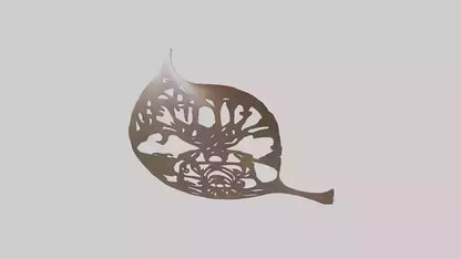 3D model Leafshaped metal sculpture model VR / AR / low-poly