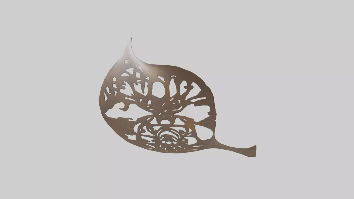 3D model Leafshaped metal sculpture model VR / AR / low-poly