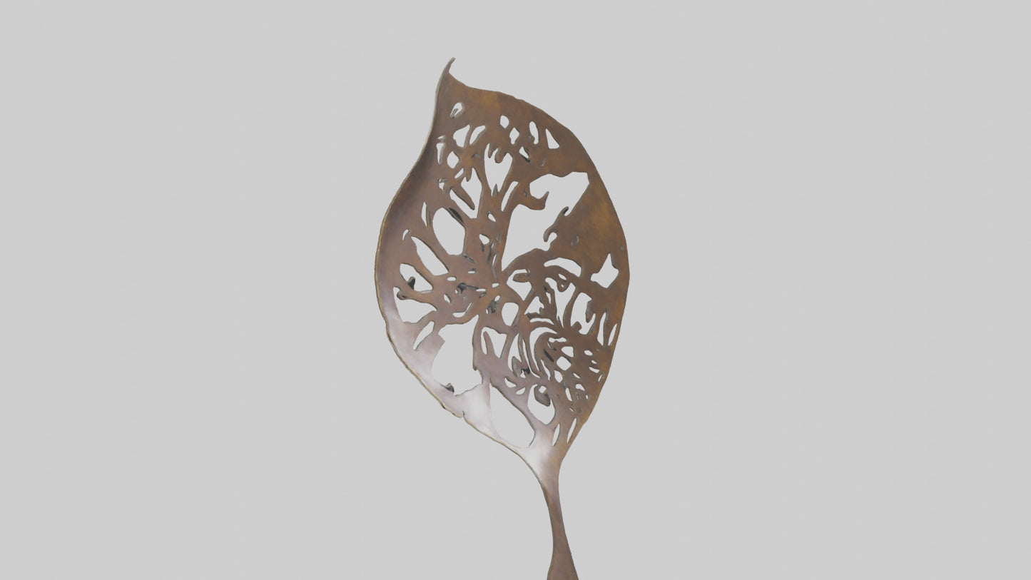 3D model Leafshaped metal sculpture model VR / AR / low-poly
