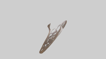 3D model Leafshaped metal sculpture model VR / AR / low-poly