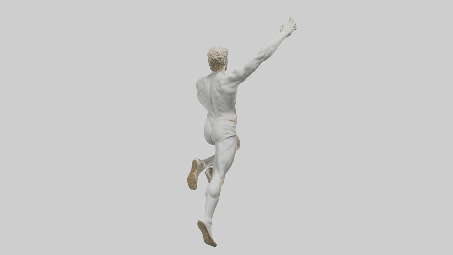 3D model Leaping Athlete statue model VR / AR / low-poly
