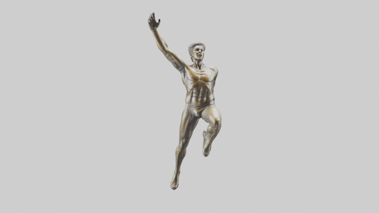 3D model Leaping Athlete statue model VR / AR / low-poly
