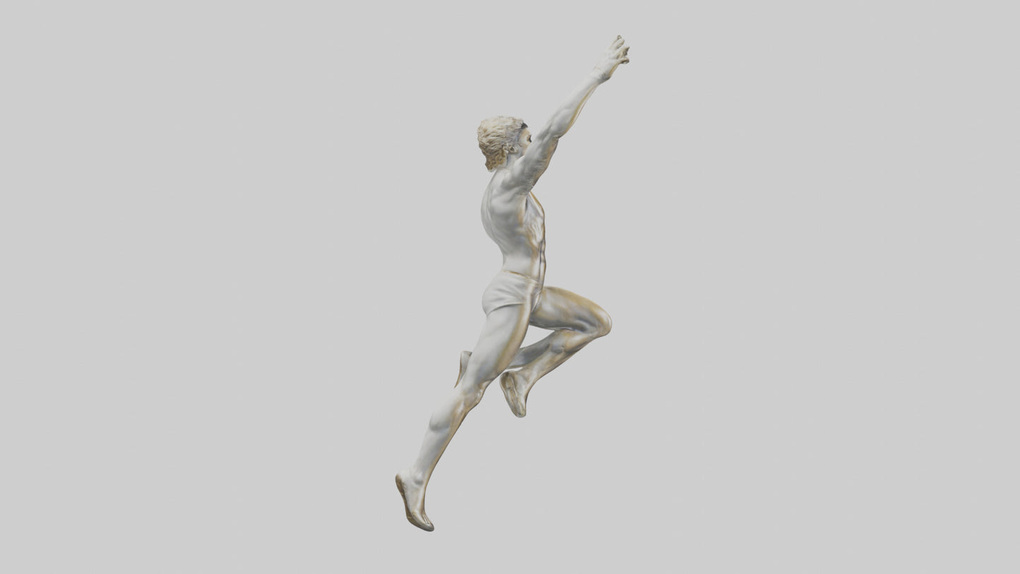 3D model Leaping Athlete statue model VR / AR / low-poly