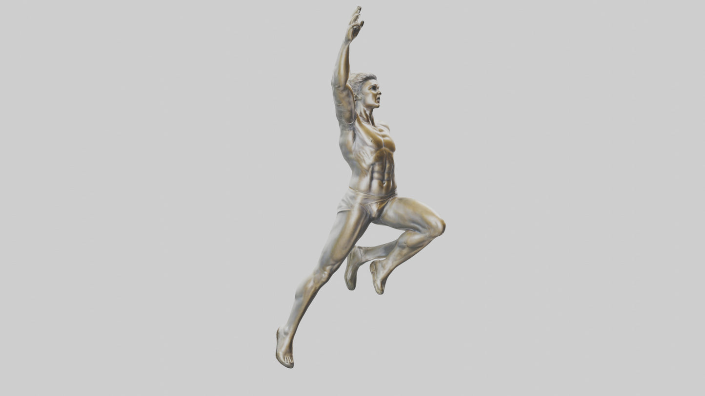 3D model Leaping Athlete statue model VR / AR / low-poly