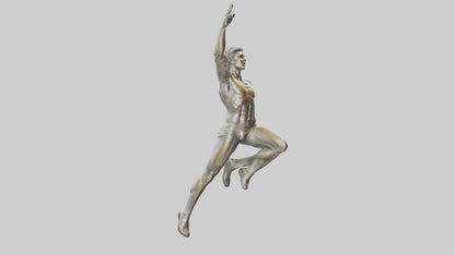 3D model Leaping Athlete statue model VR / AR / low-poly