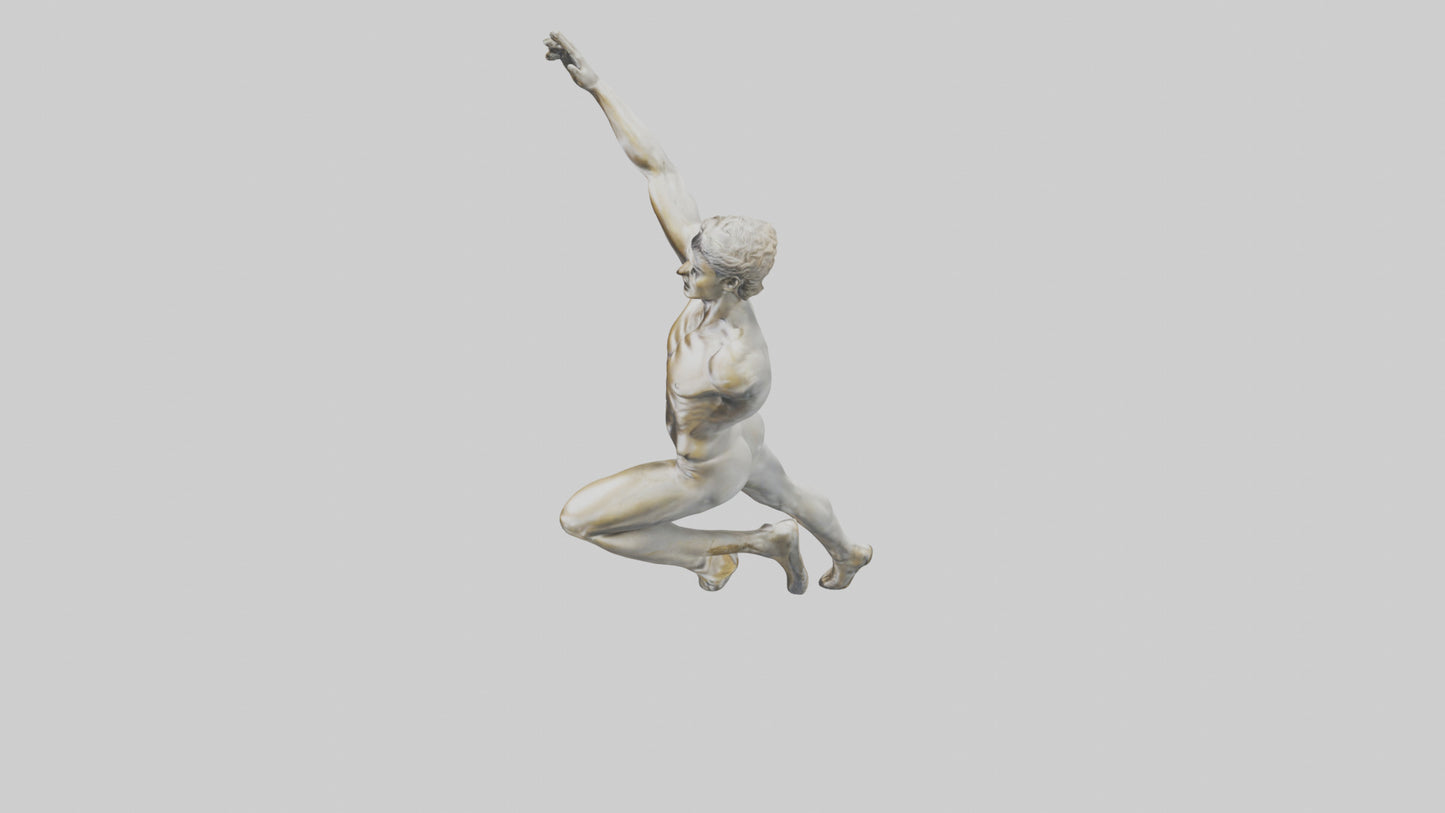 3D model Leaping Athlete statue model VR / AR / low-poly